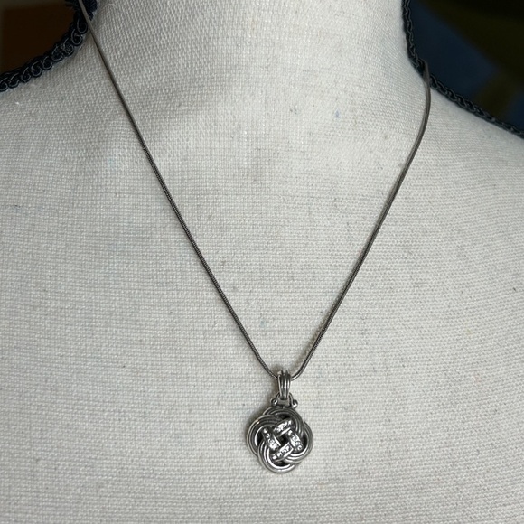 Brighton Stonebriar Eternity Necklace Silver Plated Crystals Pendant - Picture 3 of 11